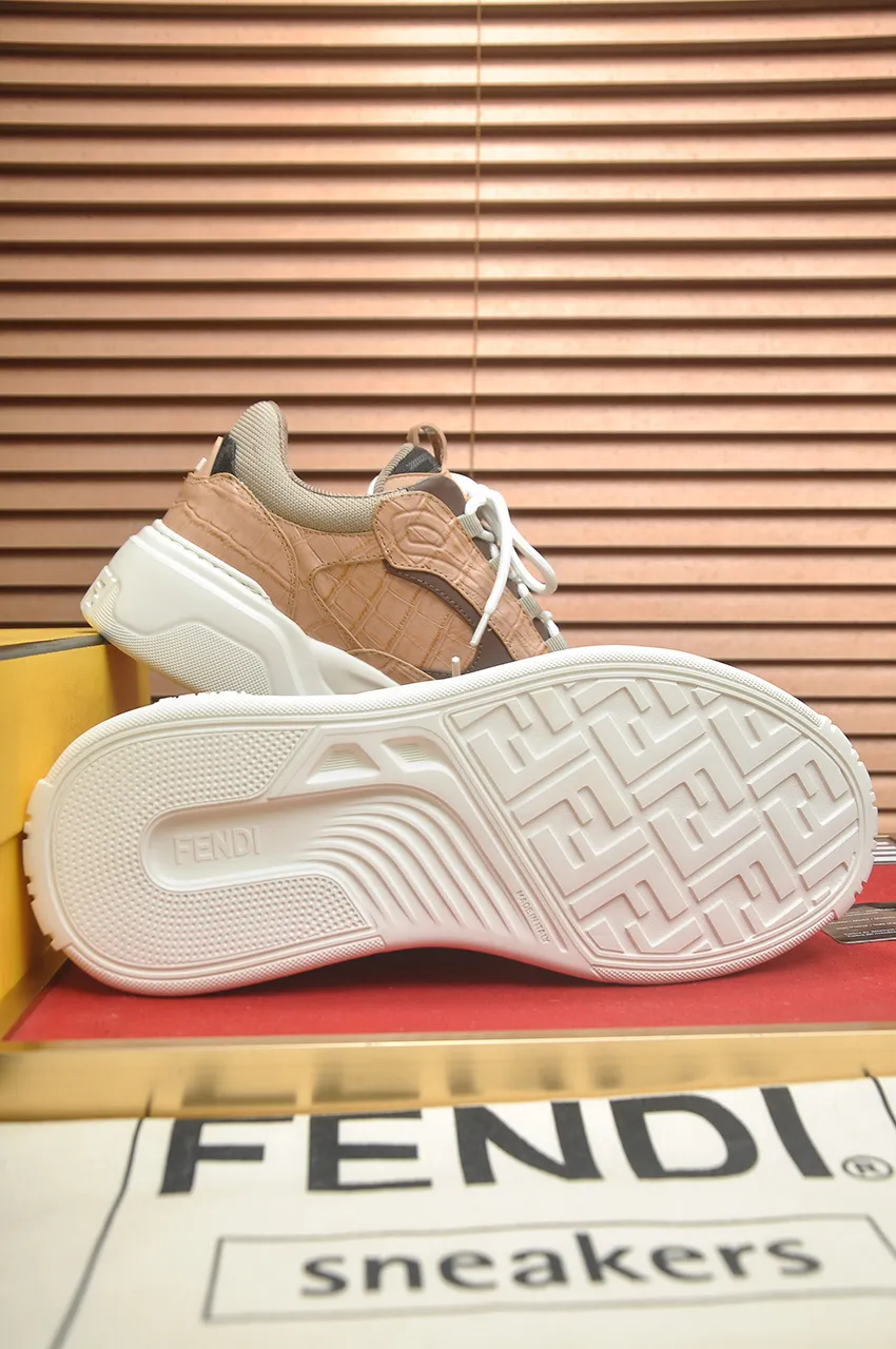 Men's shoes 💰600💶 [Fendi] The latest casual sports shoes 🔥 Many 💑 stars have the same style FD match. The original version is a one-to-one replica. Designer Kim Jones's first fendi match and Donkey brand Trainer basketball sneakers. Material: Original silk mesh. Lining: Breathable mesh. Packaging: Original 1:1 matching high-end packaging. Size: 38-45 (45 is custom-made and cannot be returned or exchanged)